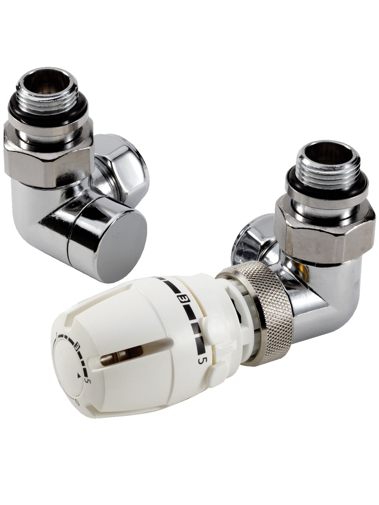 MHS Stratford Corner Double Angle TRV And Lockshield Chrome Head